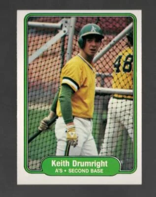 1982 Fleer Keith Drumright Oakland Athletics #89 Near Mint or Better - Image 1 of 2