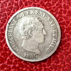 Italie - Sardaigne - Rare monnaie de 50 Centisimi 1830 Torino — R2 - Picture 1 of 2
