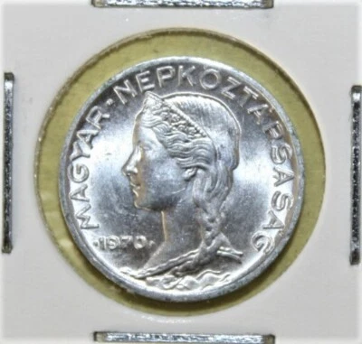 S10 - Hungary 5 Fillér 1970 Brilliant Uncirculated Aluminum Coin - Liberty Head - Image 1 of 2