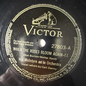 10" 78 RPM-Hal McIntyre-When the Roses Bloom Again/Tangerine/Victor 27803 - Imagen 1 de 4