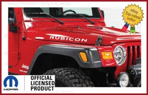 Juego de 2: 97 - 06 Jeep Wrangler TJ RUBICON calcomanías con capucha pegatinas plateadas Met SJ4T6 - Imagen 1 de 4