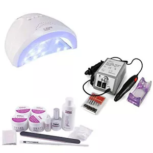 KIT RICOSTRUZIONE UNGHIE PROFESSIONALE LAMPADA 48W + FRESA UNGHIE + KIT LIDAN - Foto 1 di 5
