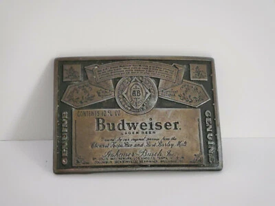 Vintage Anheuser Busch Budweiser Belt Buckle - Image 1 of 2