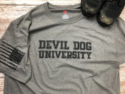 Camiseta de la Universidad Marines Devil Dog, Cuerpo de Marines USMC DD-214 Foto 1 de 4