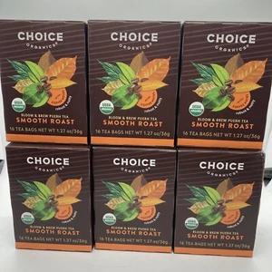 6er-Pack Choice Bio glatter gebratener Tee lateinisch inspiriert Puerh schwarzer Tee, 96 Beutel - Bild 1 von 5
