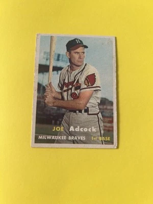 1957 Topps Set-Break #117 Joe Adcock VG-VGEX *JSNICESTUFF* No Creases Braves - Image 1 of 2