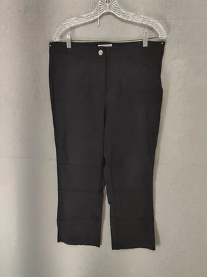 Nanette Lepore Pants Women 14 Black Stretch Pull On High Rise Work Office Casual - Image 1 of 4