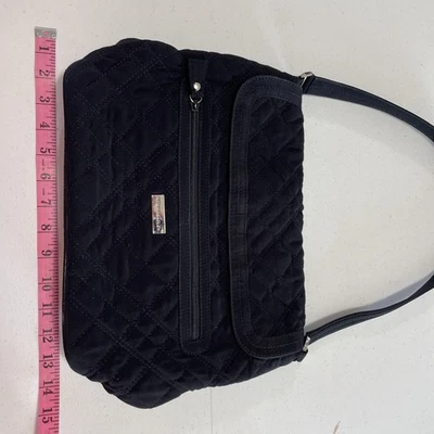 Vera Bradley Black Quilted Shoulder Bag Purse Large Handbag - Image 1 of 4