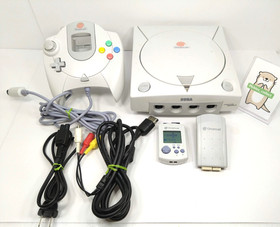 Dreamcast Console white HKT-3000 w/Visual Memory Language Japanese Tested 0227F
