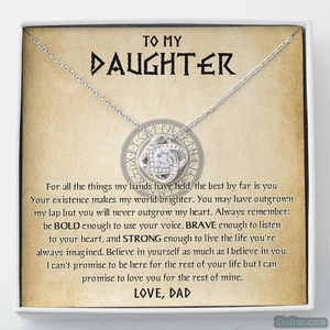 Collar A Mi Hija, Regalo Temático Vikingo De Papá, Joyería De Cumpleaños Para Niñas - Imagen 1 de 5