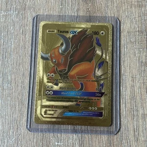 Taurus GX Premium Gold Foil Fan Art Textured Collector Pokemon Card HP 180 - Picture 1 of 5