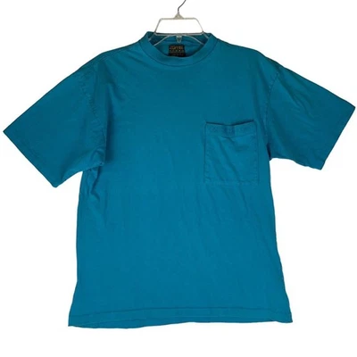 Vintage Esprit De Corp Turquoise Pocket T-Shirt Small Cotton 90s Single Stitch - Image 1 of 4