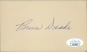 Bruce Drake Oklahoma Sooners Signed 3x5 Index Card JSA Authenticated - Picture 1 of 2