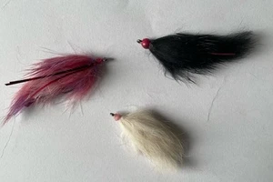 Fly Fishing - Hand Tied Leech and Flesh Flies -3 Diff - Size 2 - Alaska Salmon - Picture 1 of 6