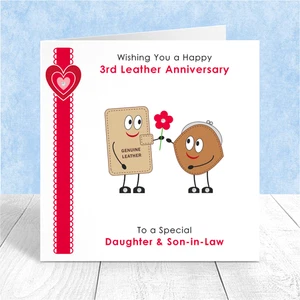 3rd Anniversary Card *With Clear Gems* Daughter And Son In Law Sister Brother A - Picture 1 of 6