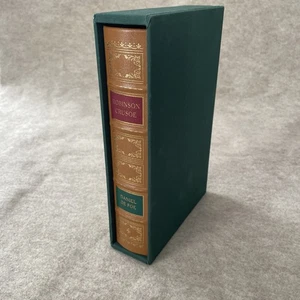 Easton Press Deluxe Edition Robinson Crusoe by Daniel Defoe w/slipcase MINT QA - Imagen 1 de 14
