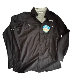 Columbia Men's Shirt Bonehead PFG Long Sleeve - Black Medium NWT - Picture 1 of 10