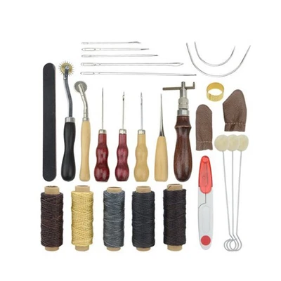  18-teiliges Lederhandwerkzeug-Handwerkzeug, einschließlich Nähen Groover - Bild 1 von 4