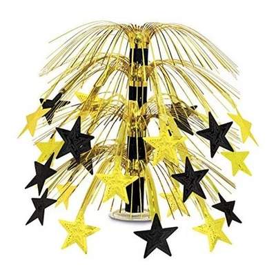  Centro de mesa en cascada estrella negro y dorado multicolor Foto 1 de 4