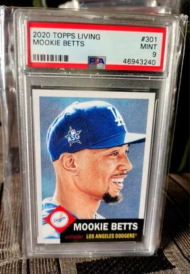 2020 Topps Living Set - Mookie Betts #301 PSA 9 Mint LA Dodgers - Image 1 of 2