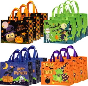 Halloween Medium Recycled Gifts Bags with Handles, Reusable Halloween Party Gift - Picture 1 of 12