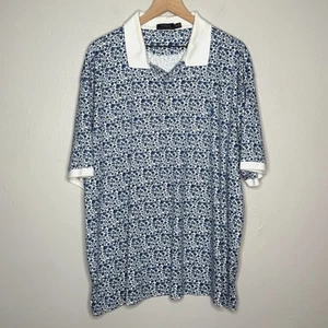Polo Ralph Lauren Mens Polo Shirt 2XB Blue Floral Soft Stretch Preppy Nautical - Picture 1 of 10
