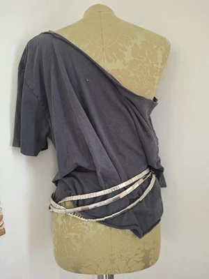 VTG Gutos W Germany 3 Tier Belt Silver Metal Chain & White Leather Sz M 30"-35" - Image 1 of 4