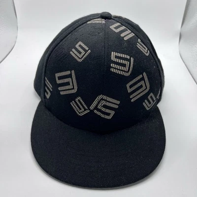 Sean John SJC Peines Hinchados ORIGINAL Bordados Negro Sombrero Ajustado Talla 7 3/4 Foto 1 de 4
