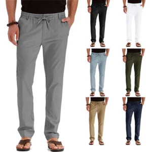 Mens Work Pants Slim Fit Straight Joggers Cargo Trousers Casual Business Trouser - Picture 1 of 47