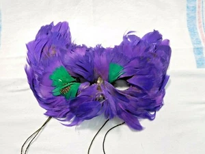 Karneval Maske lila & grün 10" breit x 8" hoch #1892 - Bild 1 von 3