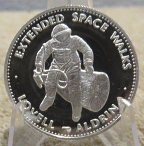 Vintage Extended Space Walks Lovell & Aldrin Sterlingsilber rund - 20,9 g NASA - Bild 1 von 2