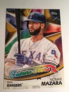 2018 Topps Future Stars Jumbo 5x7 Nomar Mazara Rangers FS36 Gold 02/10 - Picture 1 of 1