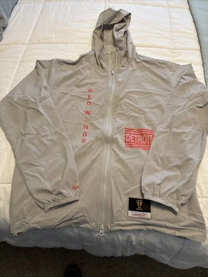 Cortavientos de hockey Mitchell & Ness Detroit Red Wings vintage talla L nuevo sin etiquetas  Foto 1 de 4