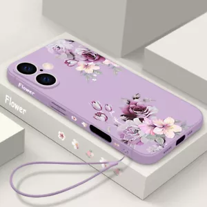 Handyhülle für iPhone 16 15 Pro Max 14 13 12 11 XS XR 8 Blume Rose Soft Cover - Bild 1 von 17