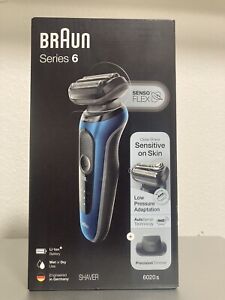 Braun Series 6 6020s Men's Electric Shaver Kit Wet Or Dry - Cobalt Blue NEW