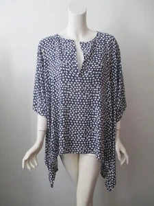 Zadig & Voltaire Blue White Star Beachwear Short Kaftan Cover Up Top US10-12 - Picture 1 of 8
