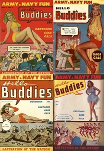 Hello Buddies Army & Navy Risqué Racy Sexy Art Magazine - 13 Old Issues on DVD - Picture 1 of 12