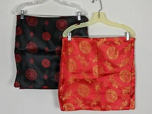 Chinese red dragon and black geometry design square 8 pillowcases 16 x16 - Picture 1 of 8