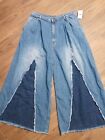 PRPS Womens 70s INSPIRED Distressed BELL BOTTOM Denim Jeans sz 31 BLUE NWT