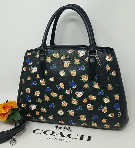 ??BORSA A TRACOLLA COACH NUOVA CON ETICHETTE NERA FLOREALE *AUTENTICA*??