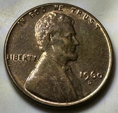 1960D LINCOLN PENNY LARGE FOOTBALL SHAPED DIE CHIP Cover