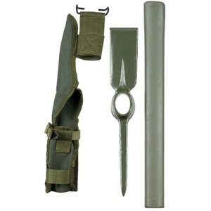 MFH US Pickel Army Metall oliv Holzstiel Hülle Spitzhacke Flachhacke Eispickel - Bild 1 von 3