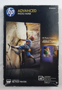 HP Advanced Glossy Photo Paper Q8008A 10x15cm 60 Sheets 250gsm Inkjet Compatible - Picture 1 of 10