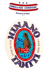 VINTAGE BRASSERIE DE TAHITI, PAPEETE, TAHITI HINANO BEER RETURNABLE LABEL SET - Picture 1 of 1