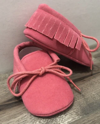 Mocasines rosa bebé 0-6 meses nunca usados sin etiquetas Foto 1 de 4