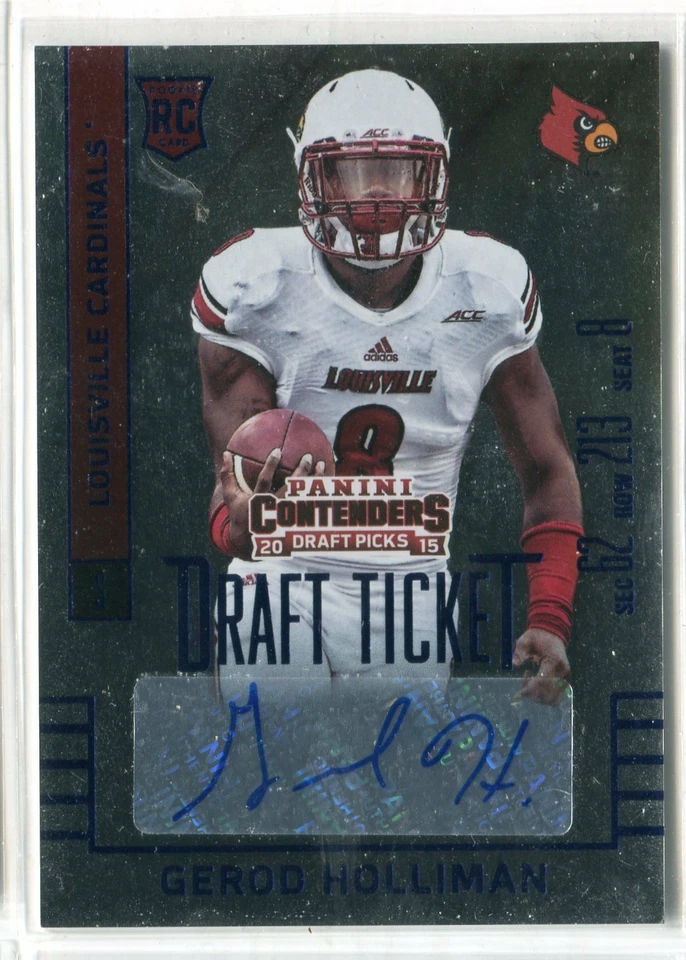 2015 Contenders Draft Picks Gerod Holliman Draft Ticket AUTO RC LOUSIVILLE - Image 1 of 1