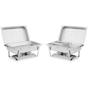 Set di 2 chafing dish 2 x 8 L scaldavivande acciaio inox - Foto 1 di 7