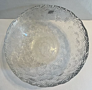 Vintage Blenko Glass Bowl Starburst Signed by Richard Label Clear Large 9 5/8" - Picture 1 of 11