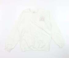 M&C Womens White Cotton Pullover Sweatshirt Size S Pullover - 'Thank you NHS'