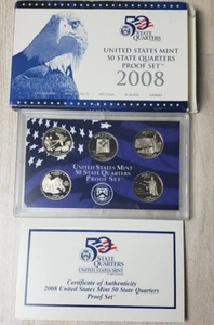 2008 State Proof Quarters Alaska Hawaii Arizona New Mexico Oklahoma FREE SHIP - Picture 1 of 1
